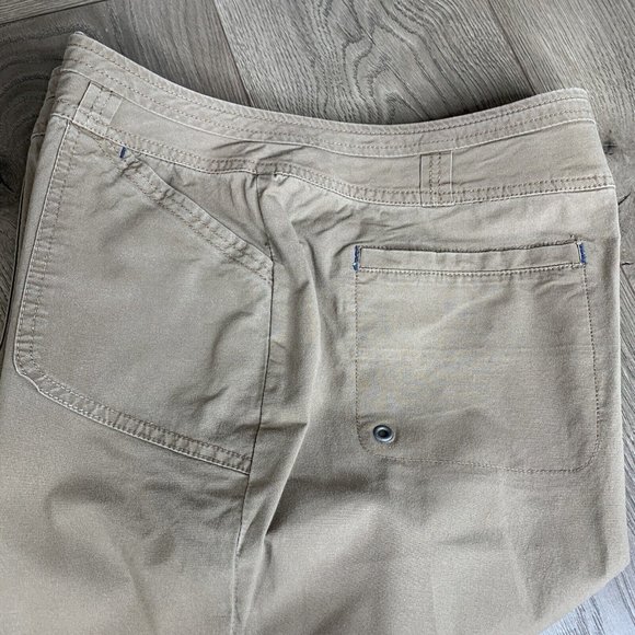 Coldwater Creek Capri Pants Womens 12 Bown Solid Zip Snap Close Drawstring Cuff - Picture 4 of 9